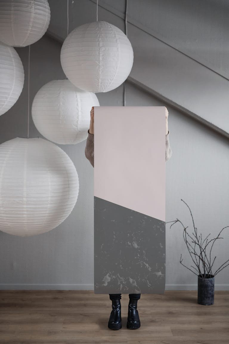 Marble Geometric Pink Gray 1 wallpaper roll