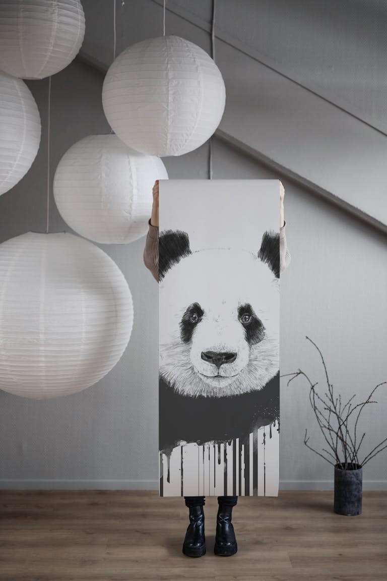 Graffiti panda tapet roll