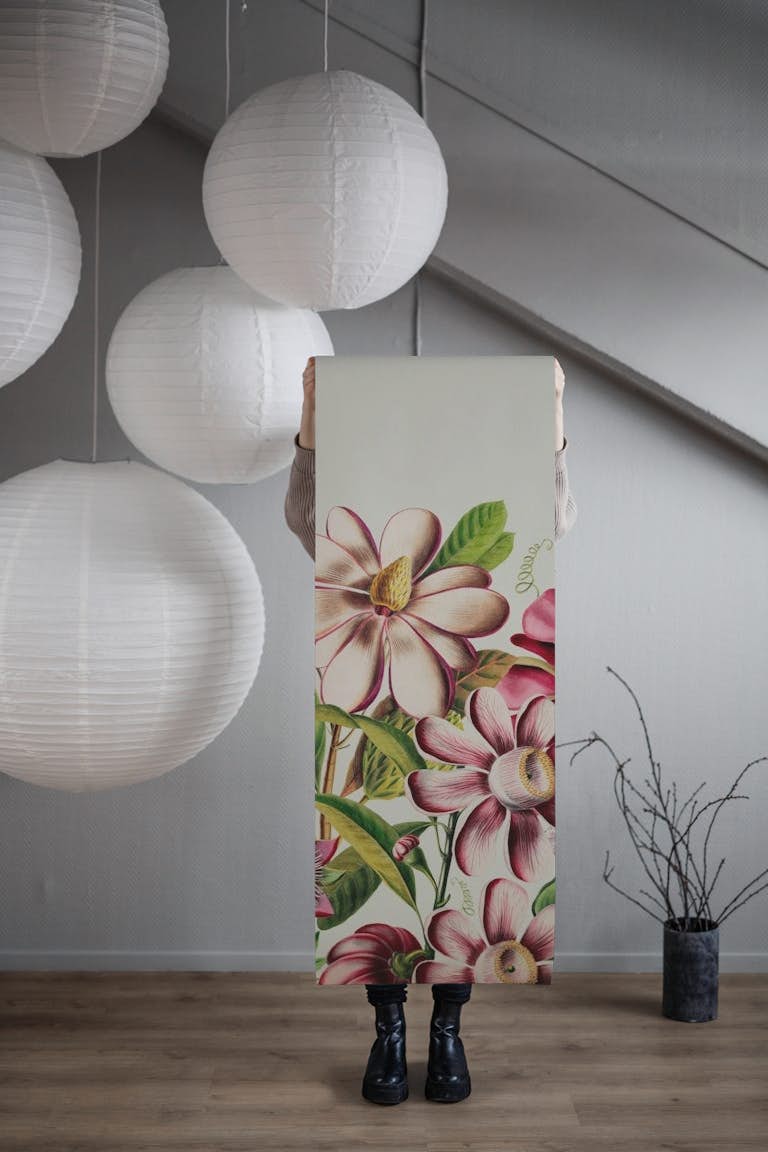 Tropical flower wallpaper roll