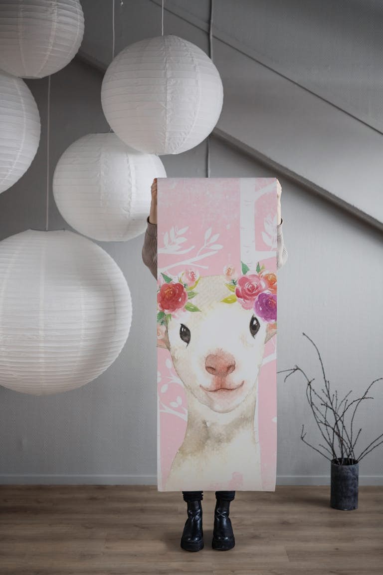 Little Flower Sheep papel pintado roll