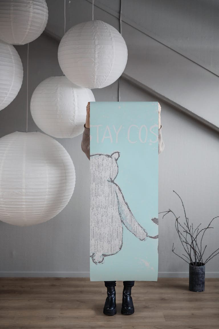 Bear And Mouse- Stay Cosy wallpaper roll