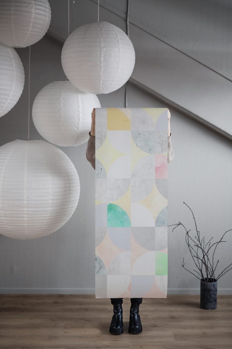 Geometric concrete wallpaper papiers peint roll