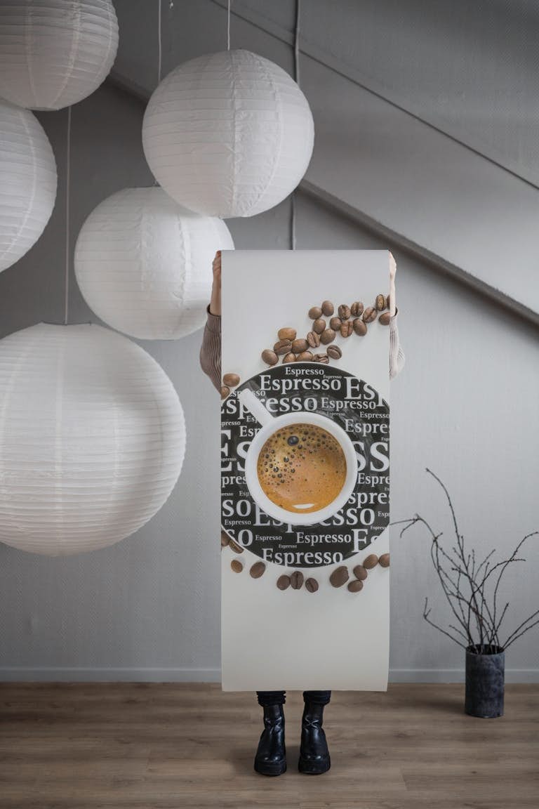 Espresso bar wallpaper roll