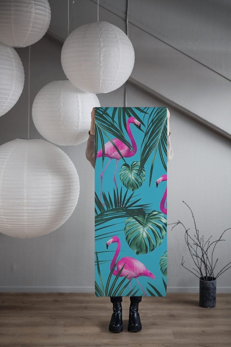 Tropical Flamingo Pattern 4 tapet roll