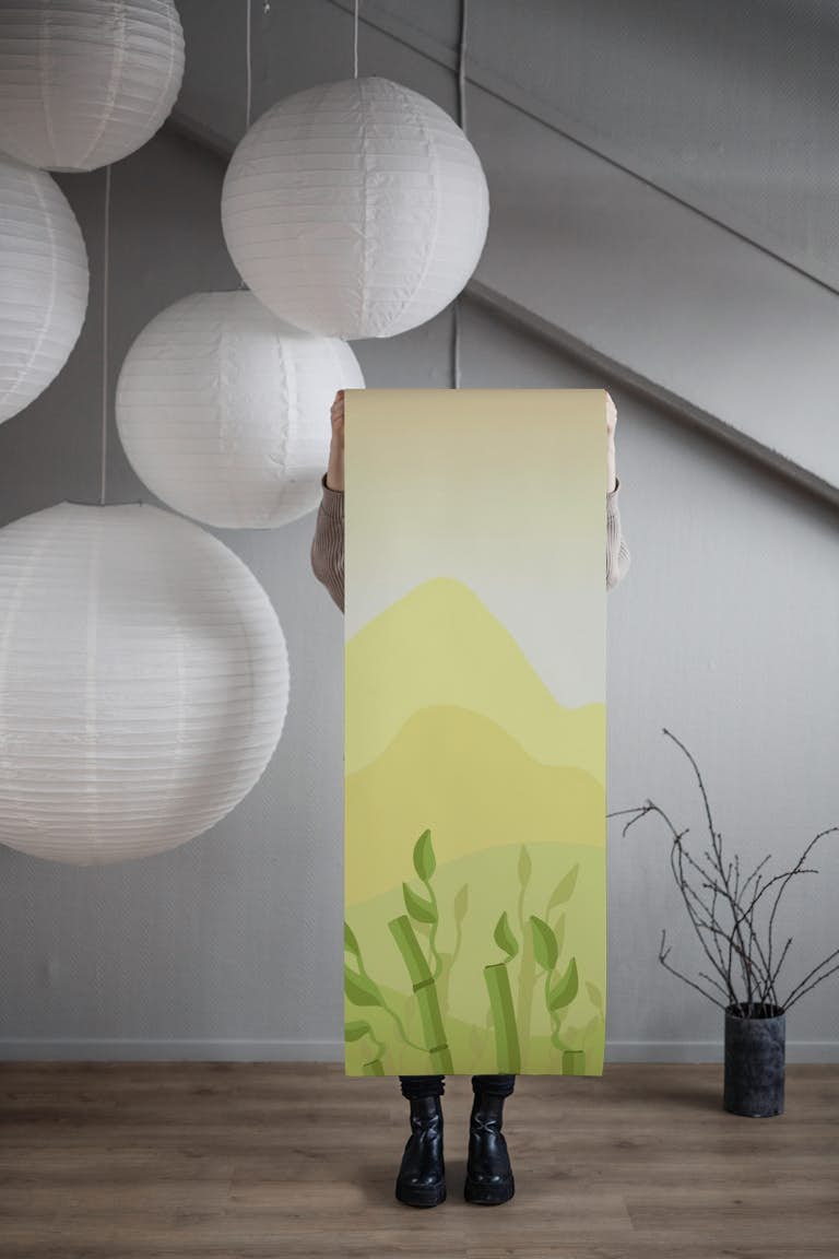 Bamboo Forest Sunrise papel pintado roll