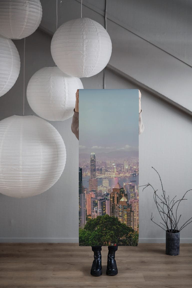 Hongkong sunset 2 wallpaper roll