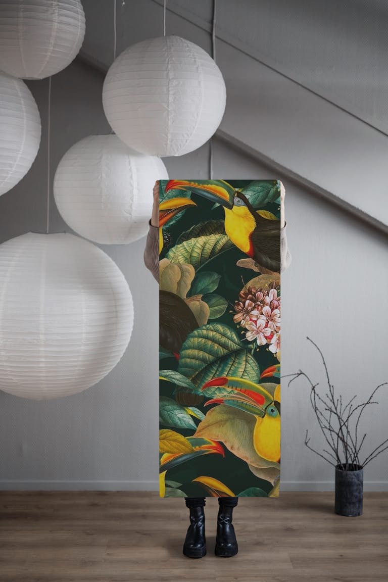 Floral and Birds - Vintage behang roll