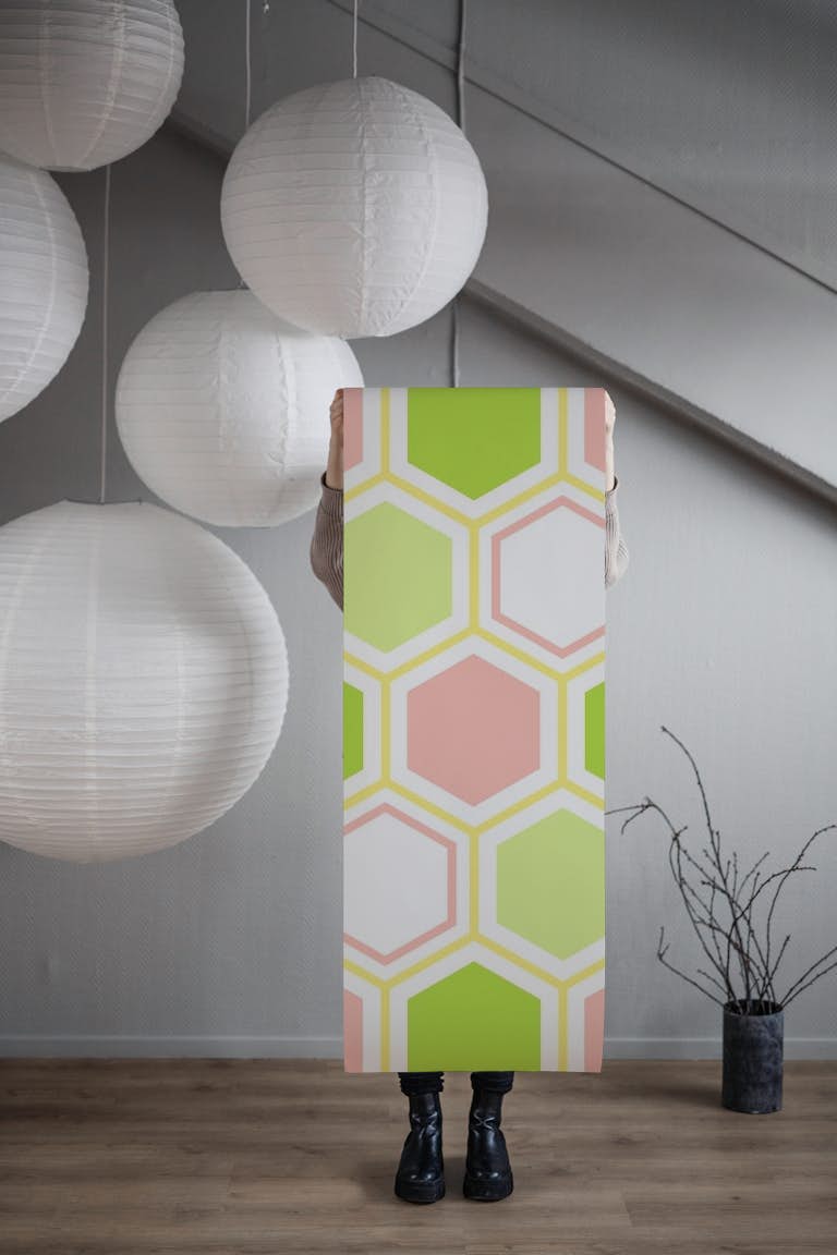 Hexagon abstract geometrical 4 wallpaper roll