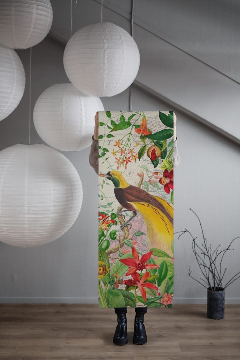 Exotic Bird Opulent Flower Jungle wallpaper roll