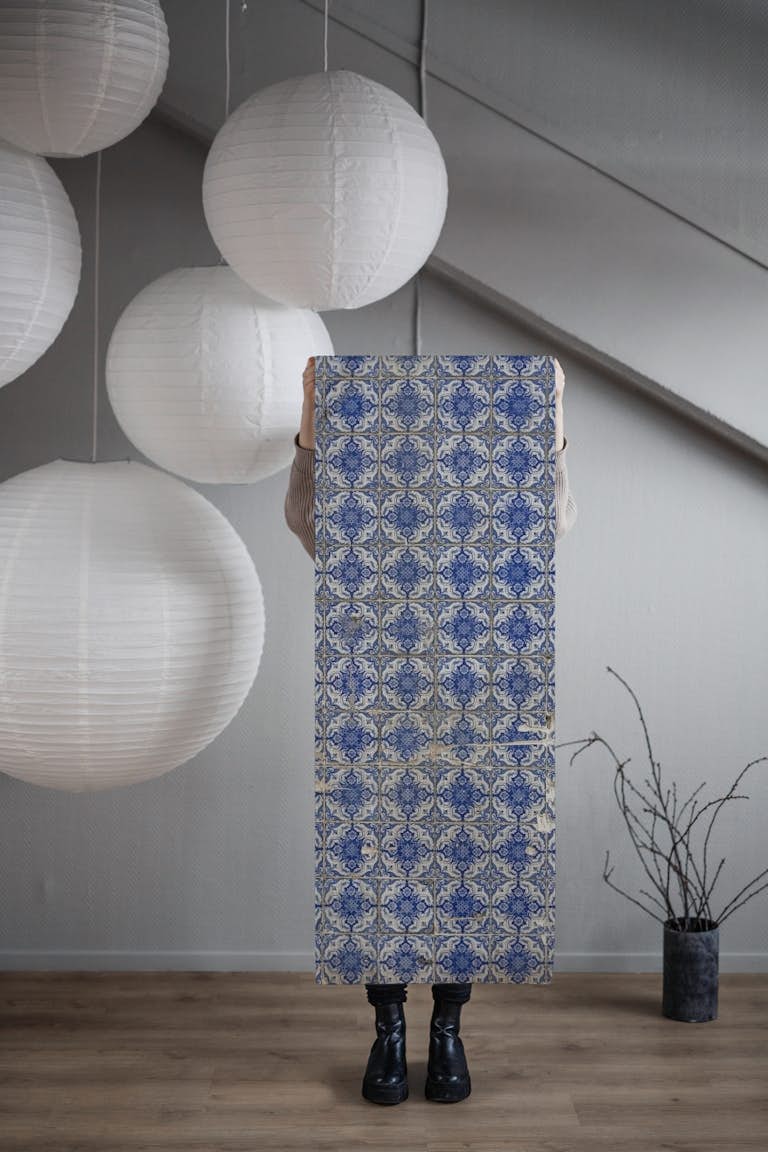Lisbon ceramic tiles Azulejos wallpaper roll