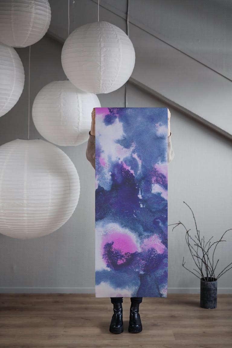 Blue Pink Abstract Painting 1 carta da parati roll