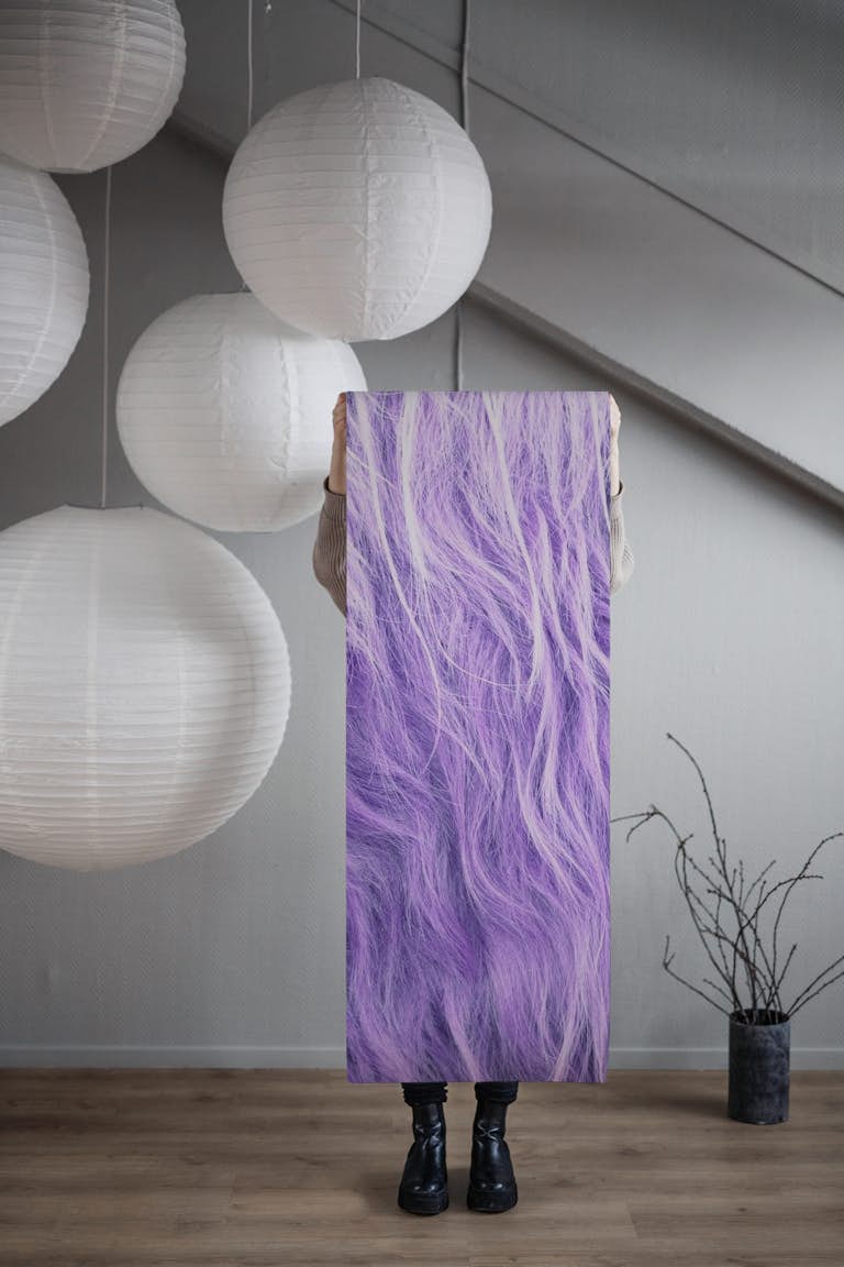 Purple Faux Highland Cow Fur 1 wallpaper roll