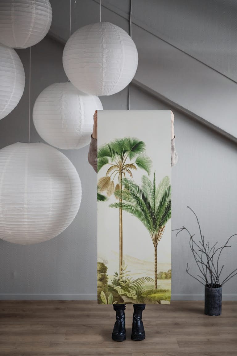 Vintage palm trees papel de parede roll