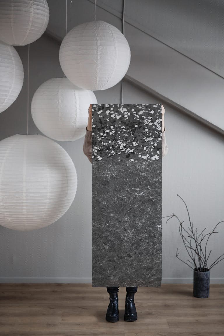 Gray Black Glitter Concrete 1 wallpaper roll