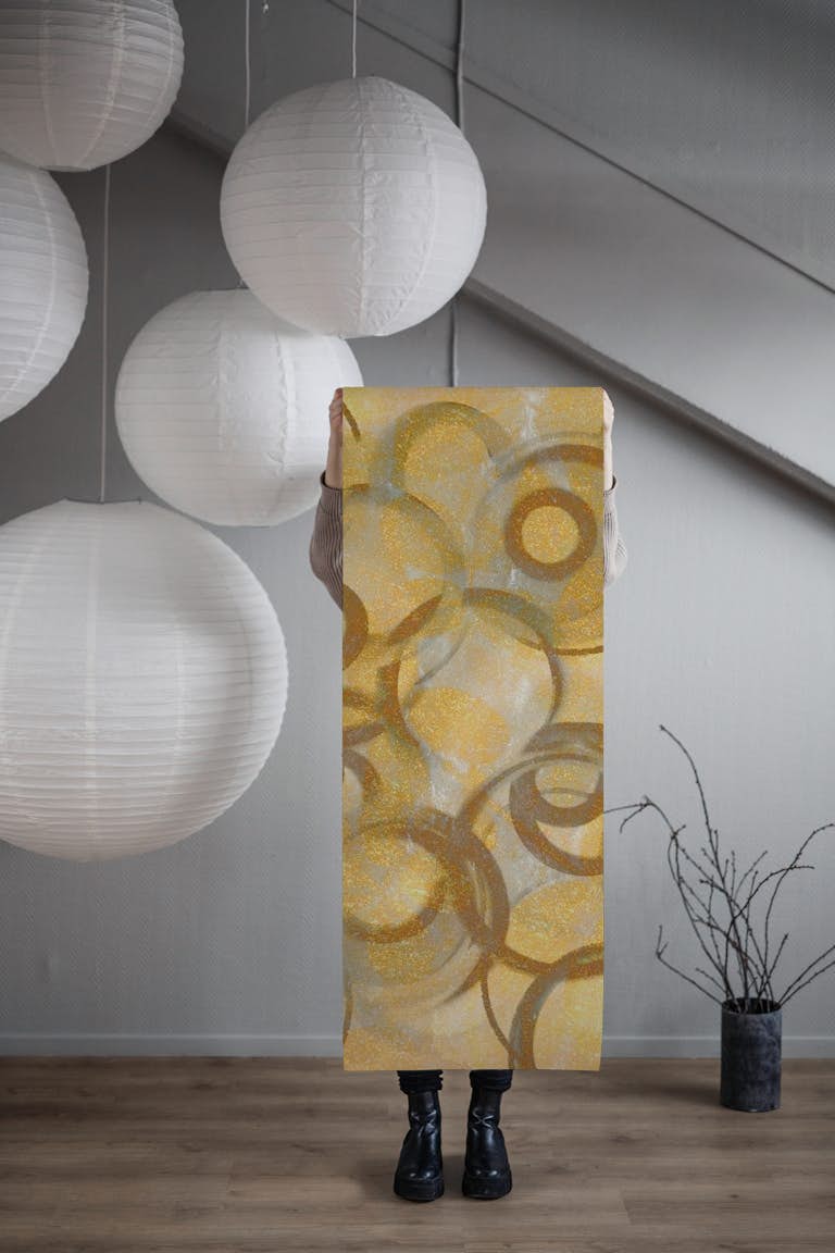 Golden Vintage Abstract behang roll