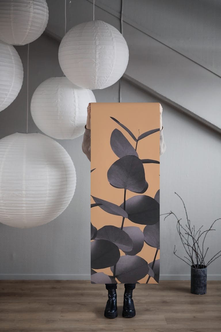 Eucalyptus Black Orange 1 wallpaper roll
