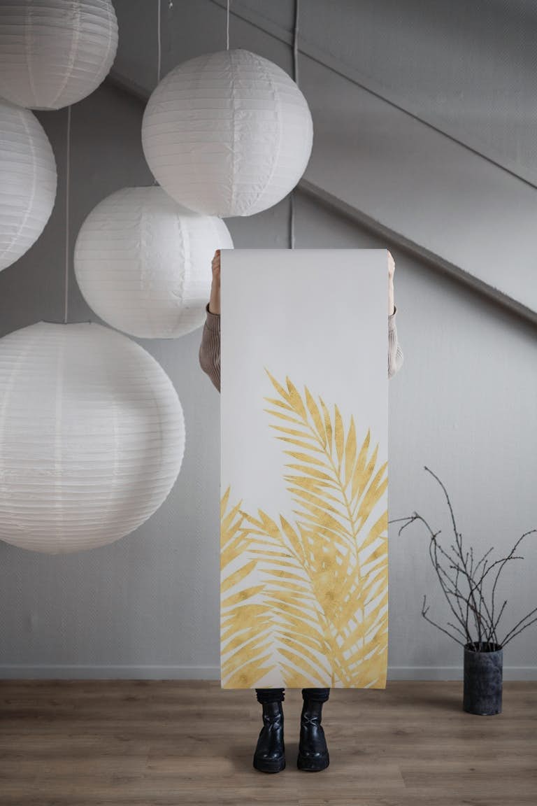 Palm Leaves Golden wallpaper roll