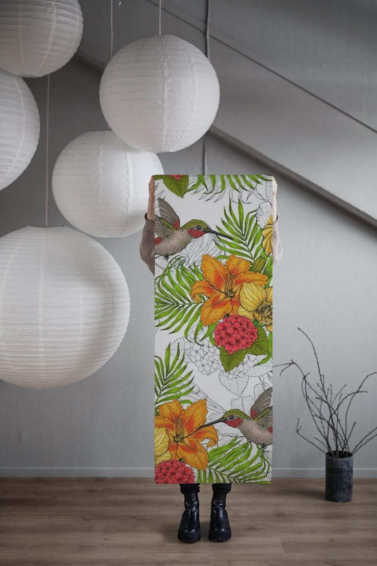 Tropical bouquet 2 wallpaper roll