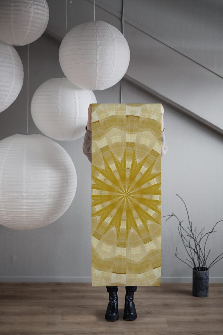 Yellow Midcentury Textile wallpaper roll