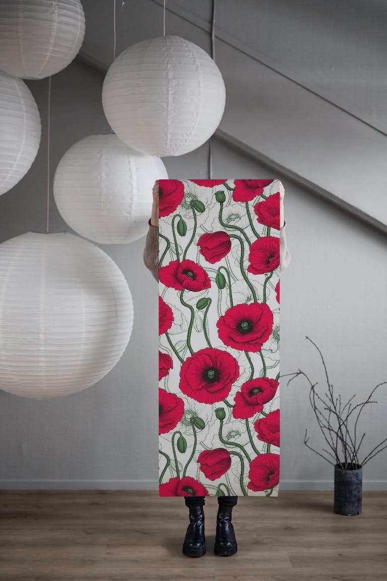 Red Poppies 7 behang roll