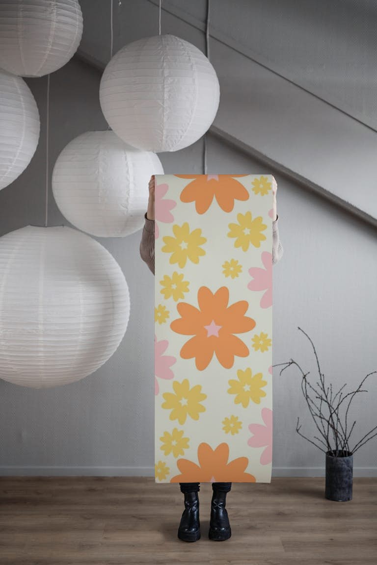 Pastels Flowers wallpaper roll