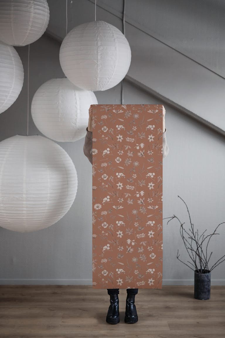 Pattern Floral Brown wallpaper roll