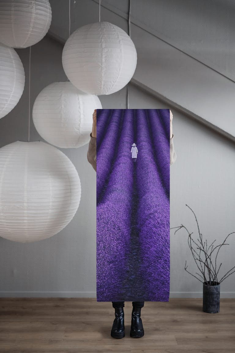 Purple field wallpaper roll