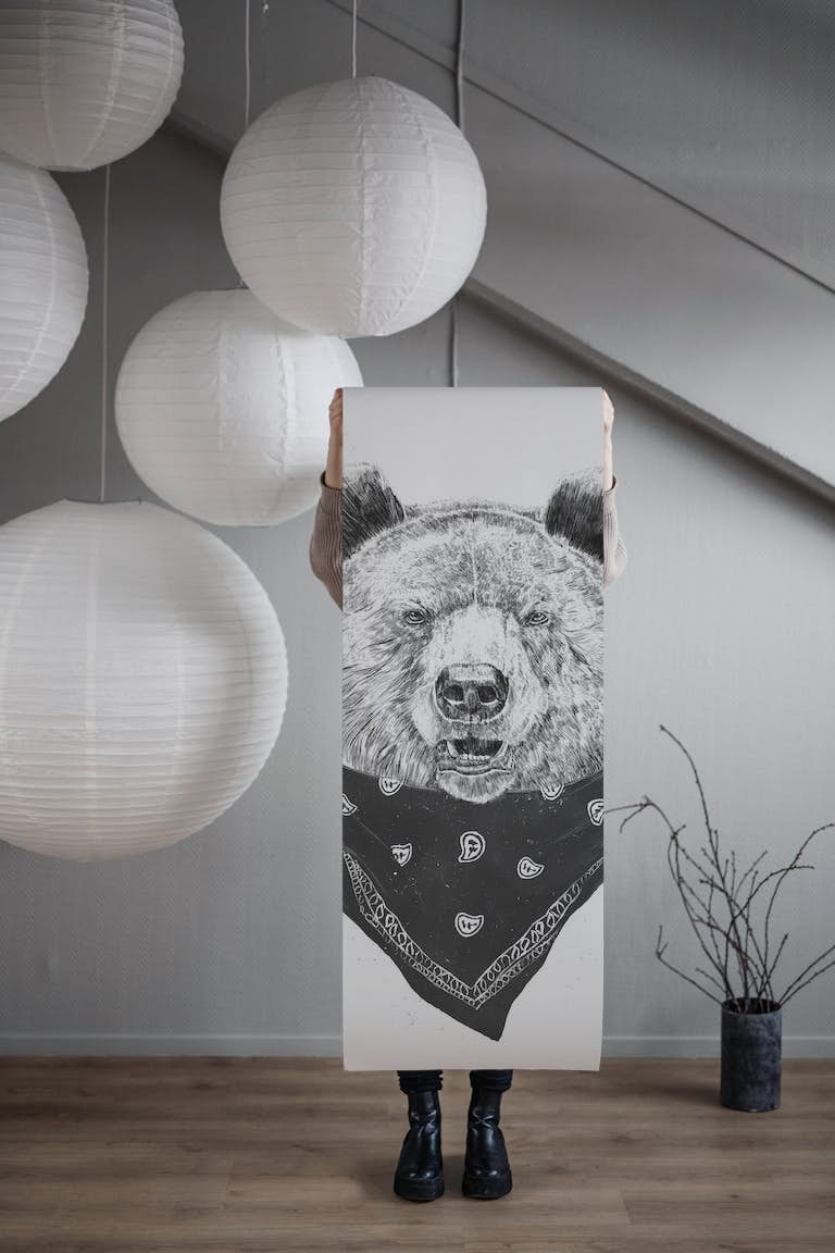 Wild bear wallpaper roll