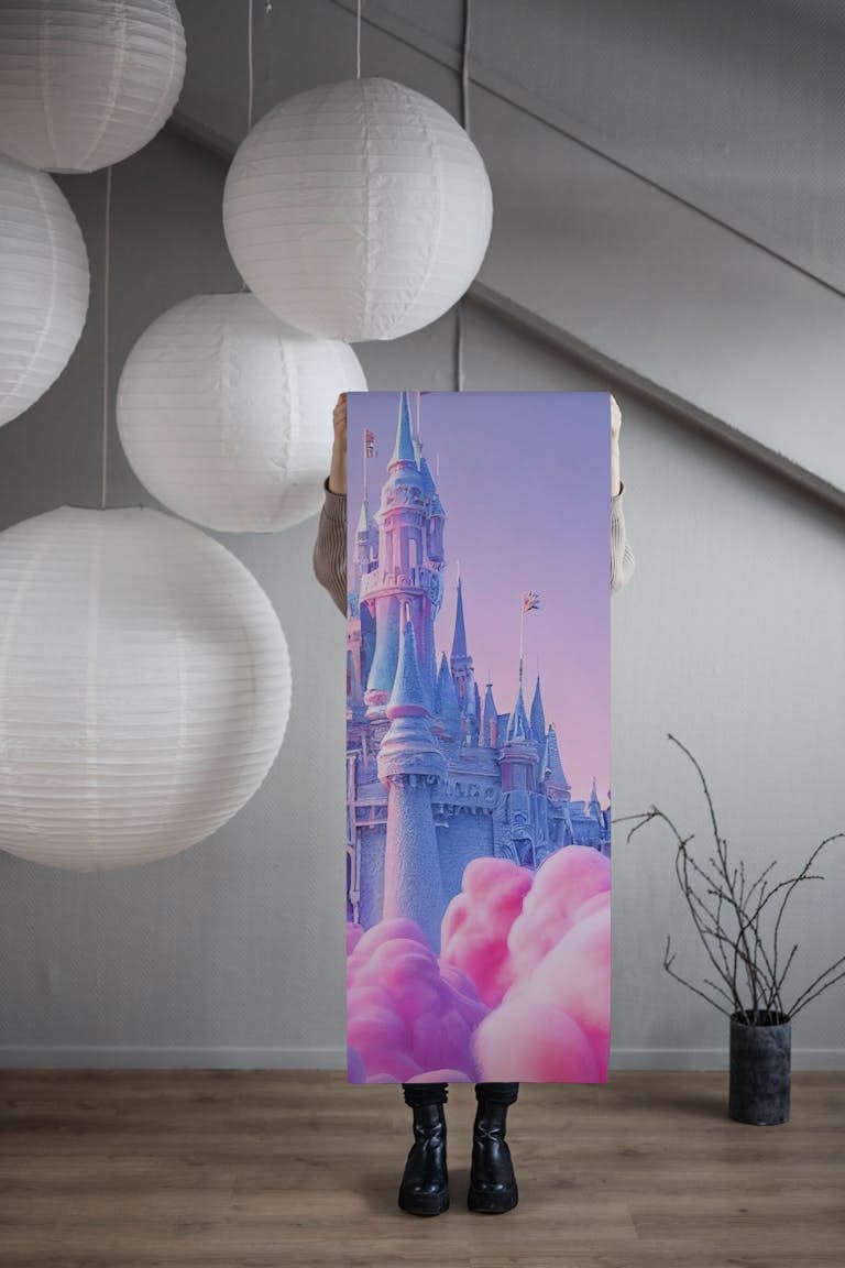 Magical fairy castle wallpaper roll