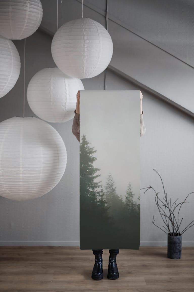 Dark Foggy Forest wallpaper roll