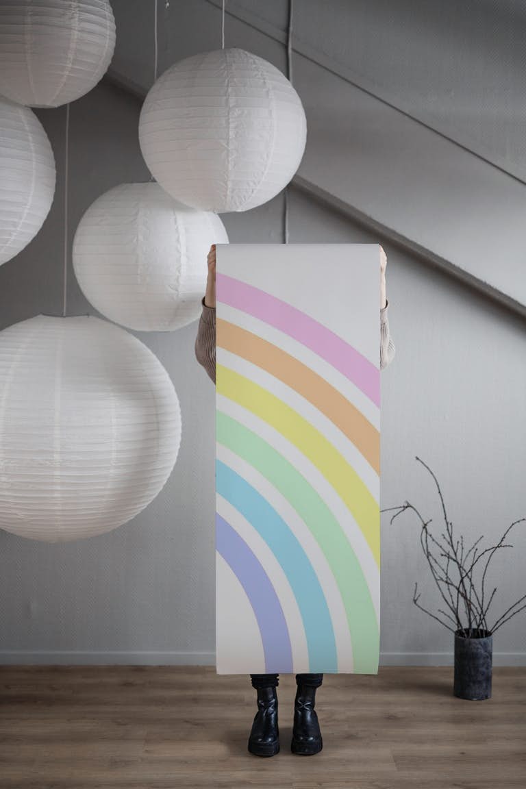 Pastel Half-Rainbow papel de parede roll