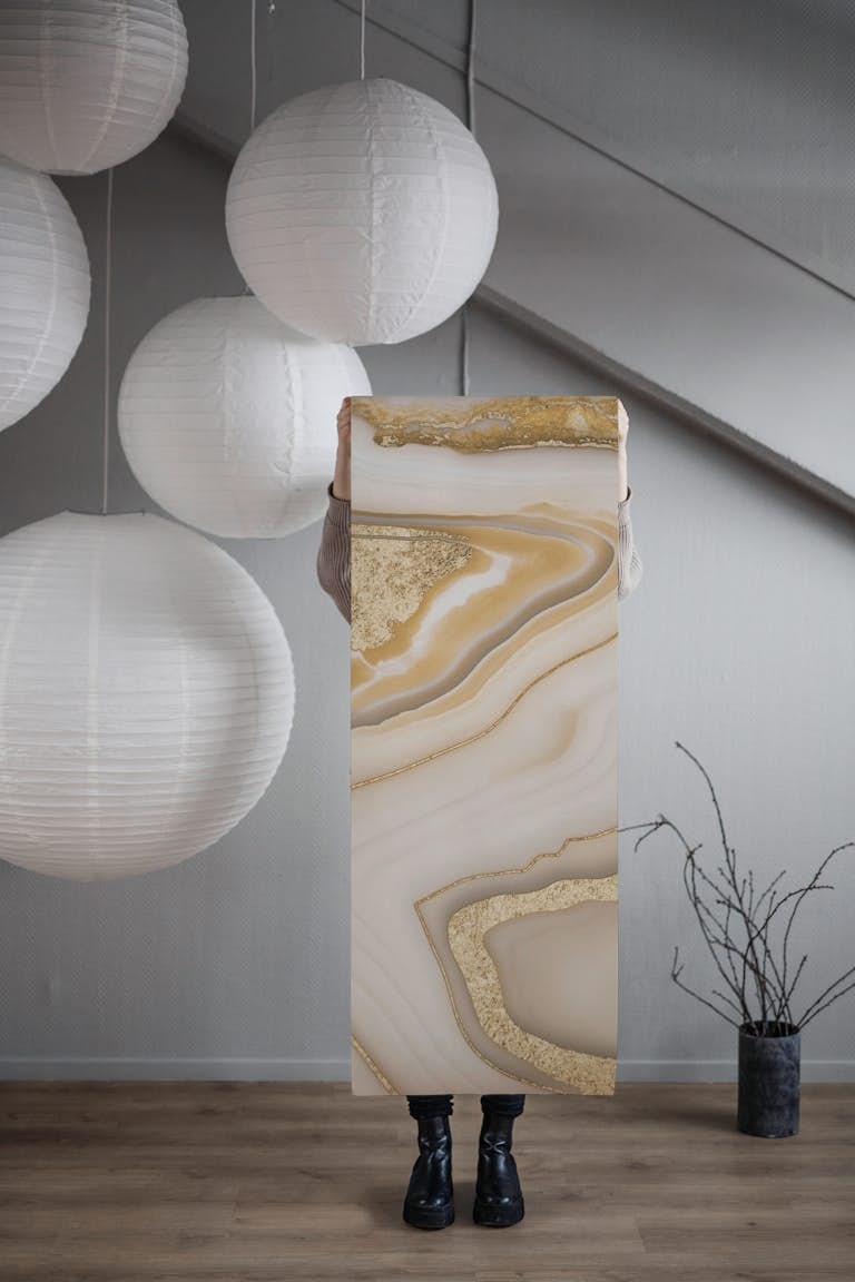 White Gold Marble III behang roll