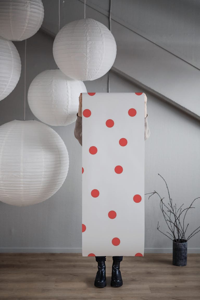 Dots Red tapety roll