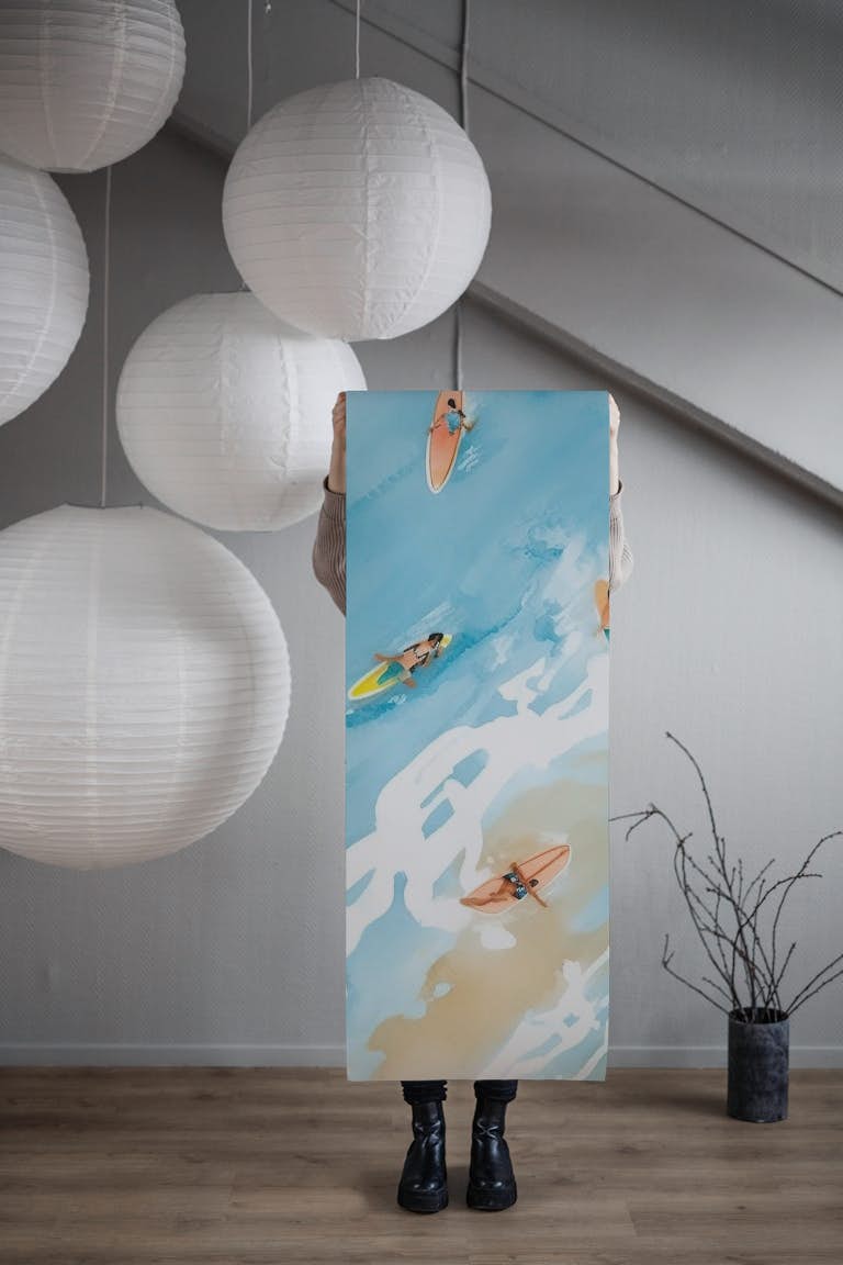 Surfers wallpaper roll
