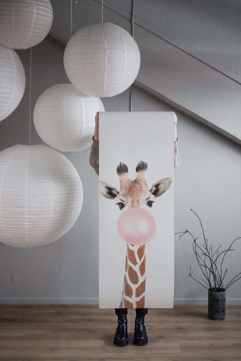 Bubble Gum Giraffe behang roll