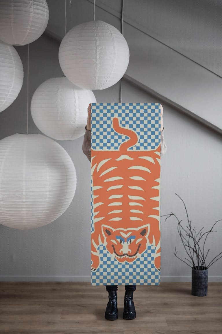 Tiger rug wallpaper roll
