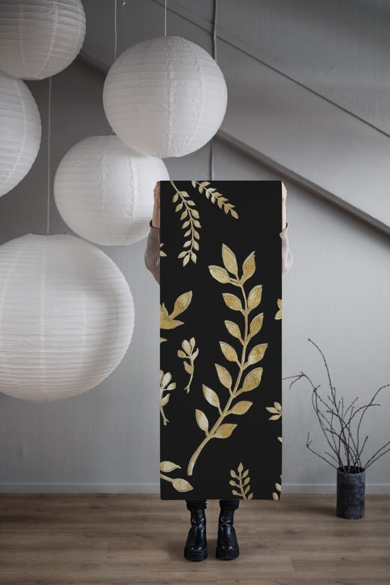 Gold Leaves Pattern 1 wallpaper roll