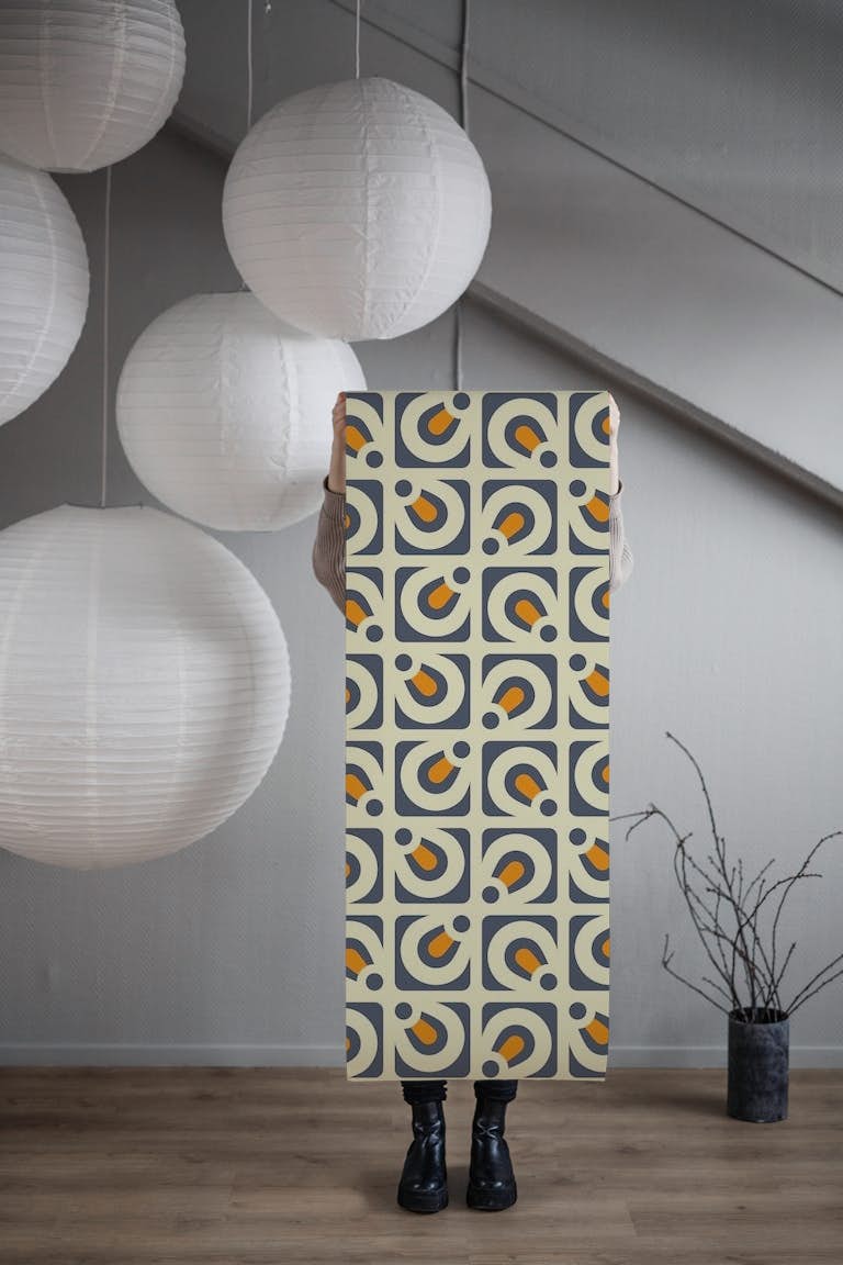 2147 Abstract retro pattern wallpaper roll