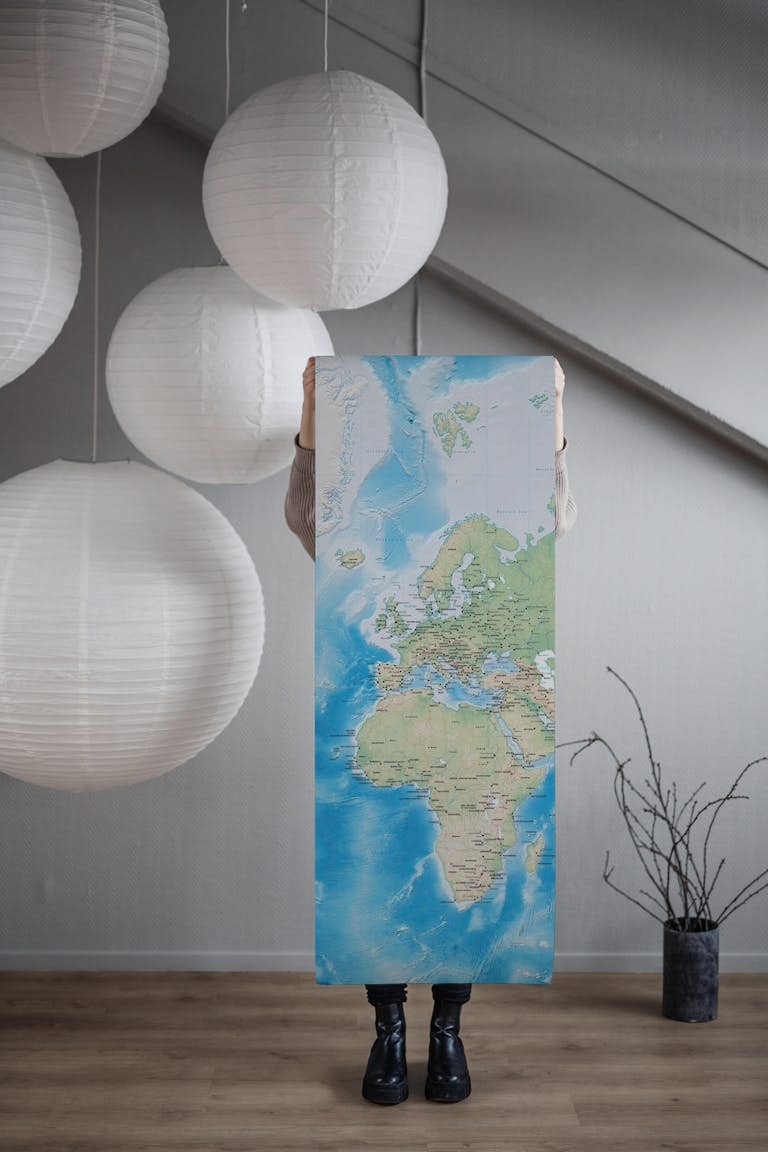 World map papiers peint roll