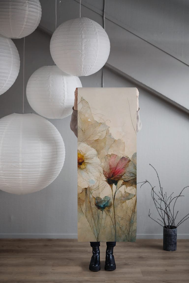Dry Flower Bouquet wallpaper roll
