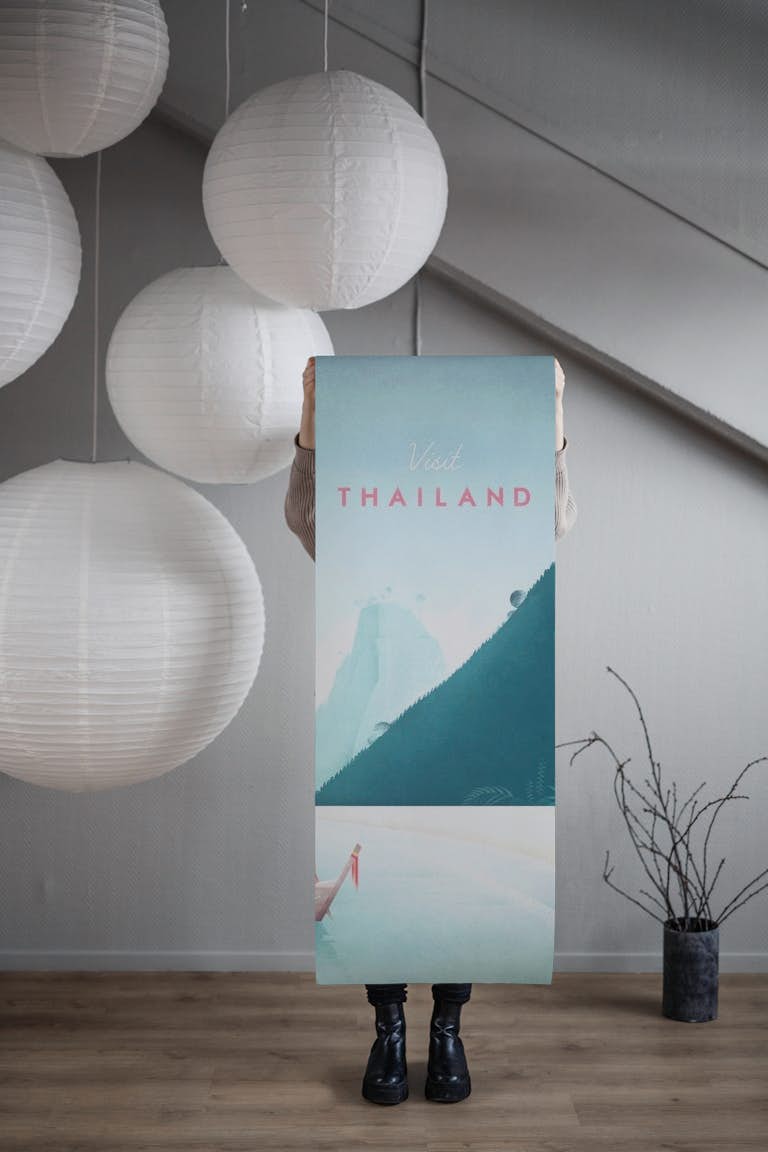 Thailand Travel Poster wallpaper roll