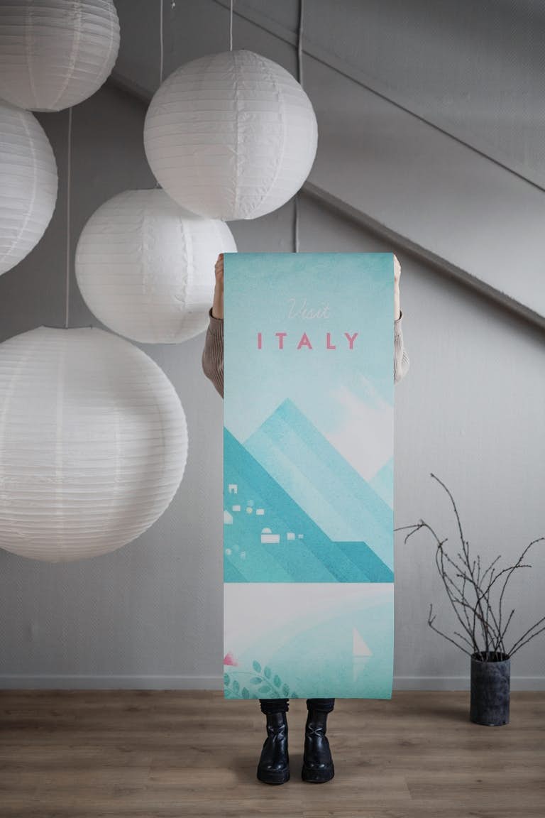 Italy Travel Poster wallpaper roll