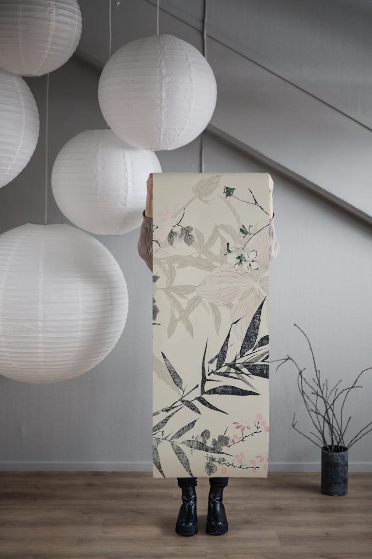 Bamboo Chinoiserie Beige papiers peint roll