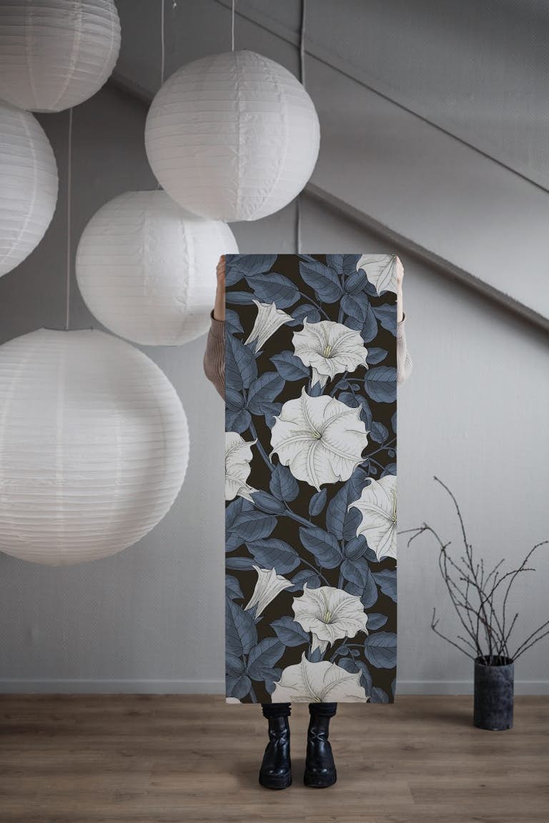 Moonflowers wallpaper roll