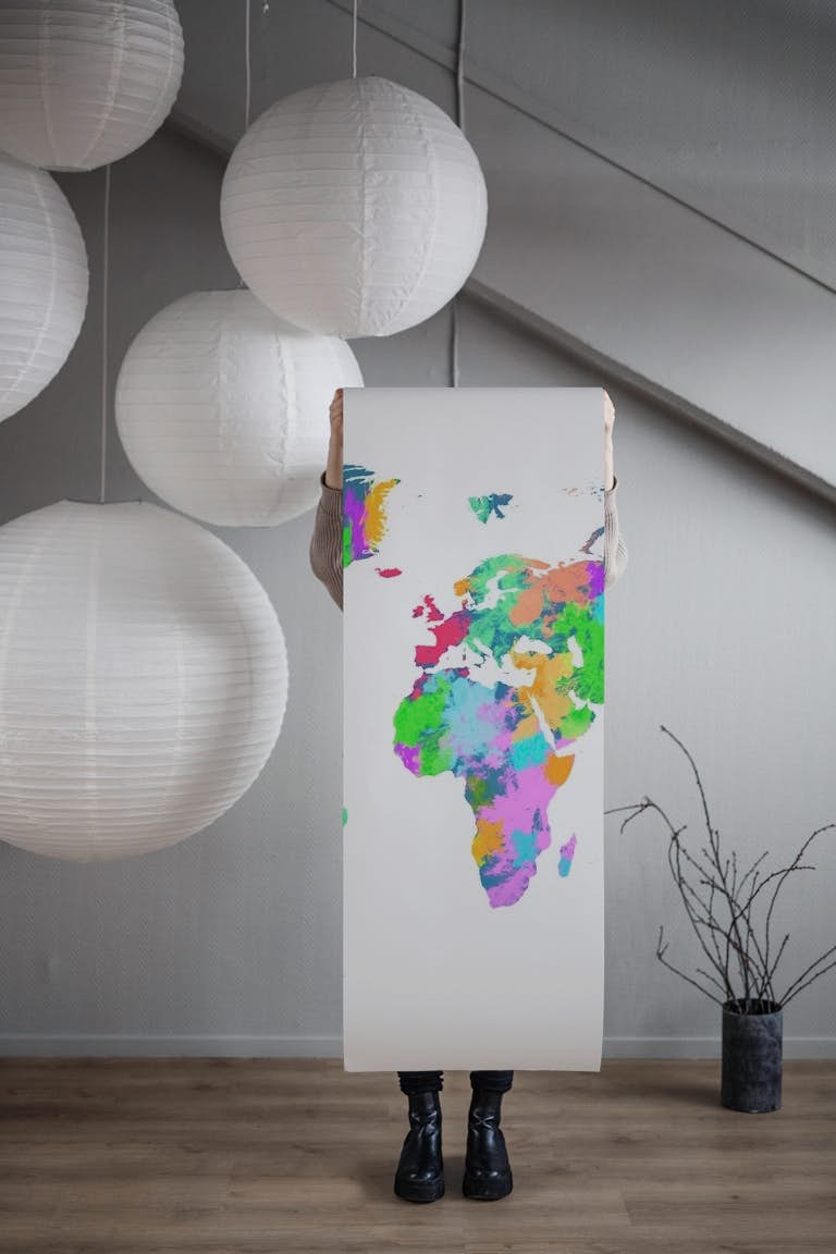 Painting World Map behang roll