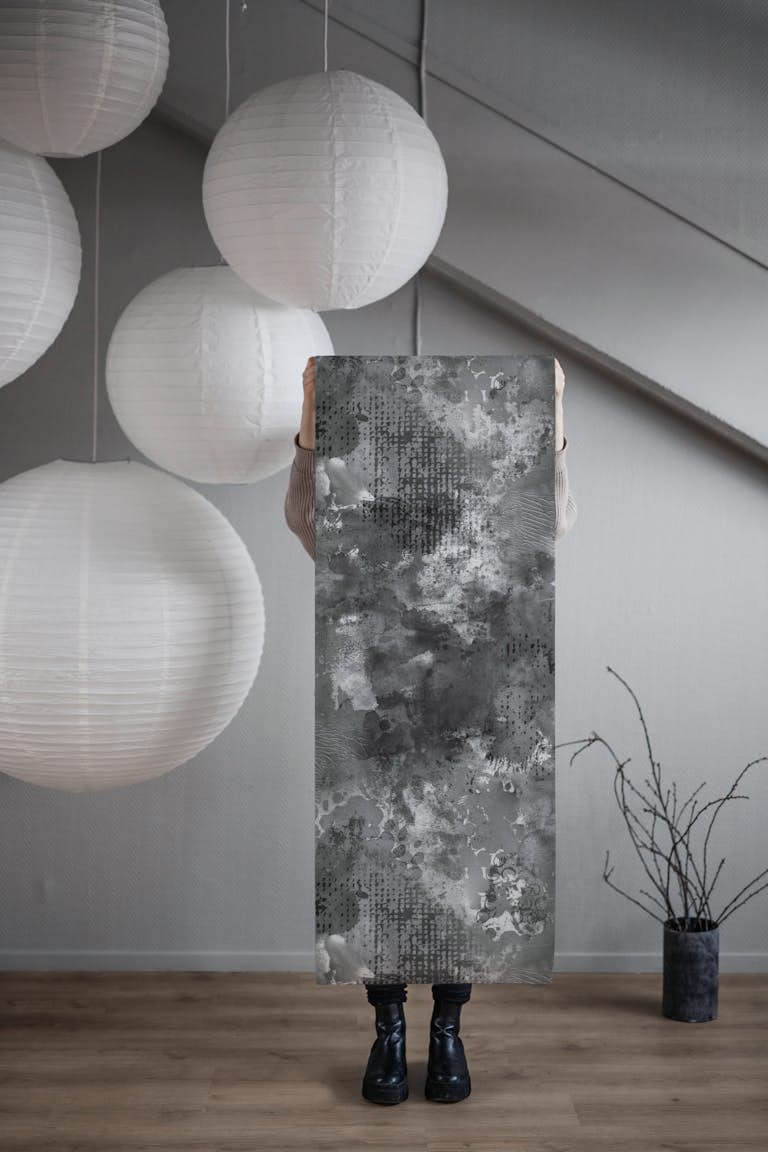 Urban Loft Modern Abstract Paint Texture Grey behang roll