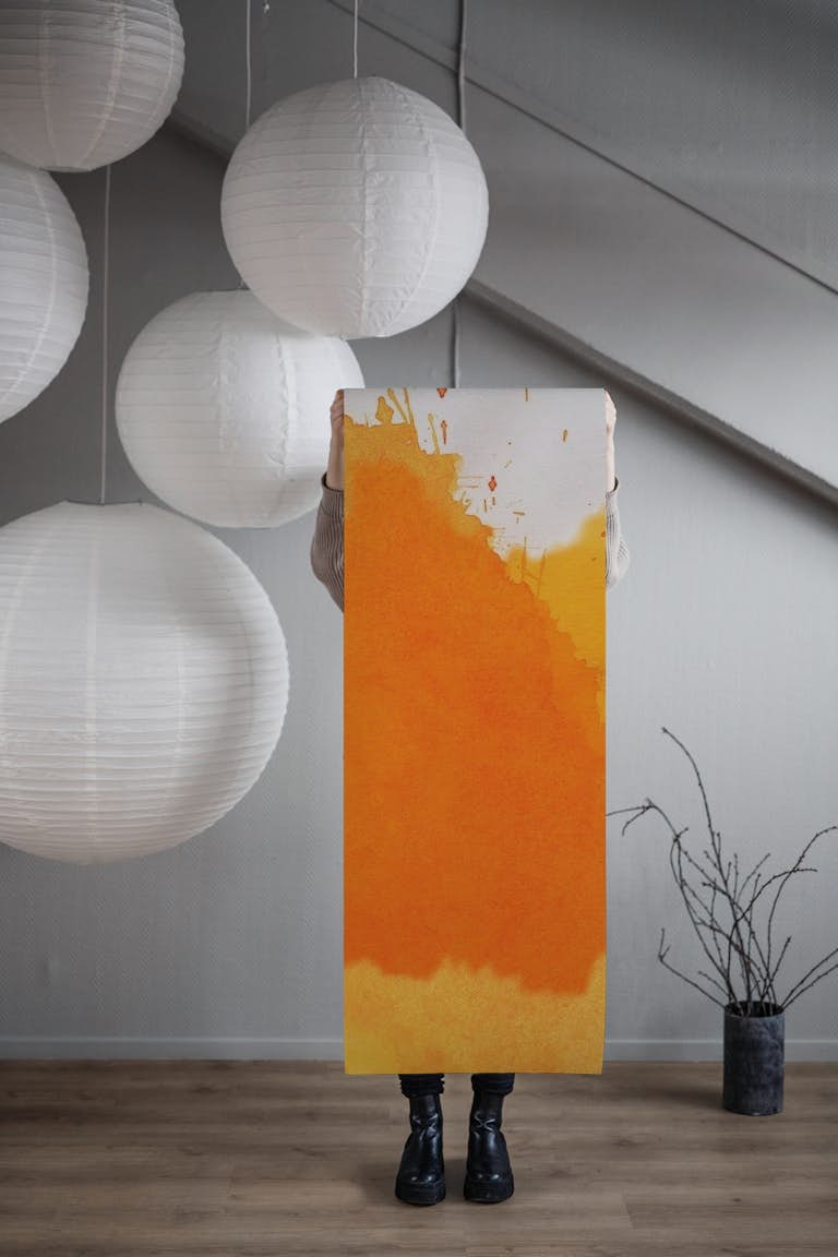 Warm Yellow Paint Splash Background wallpaper roll
