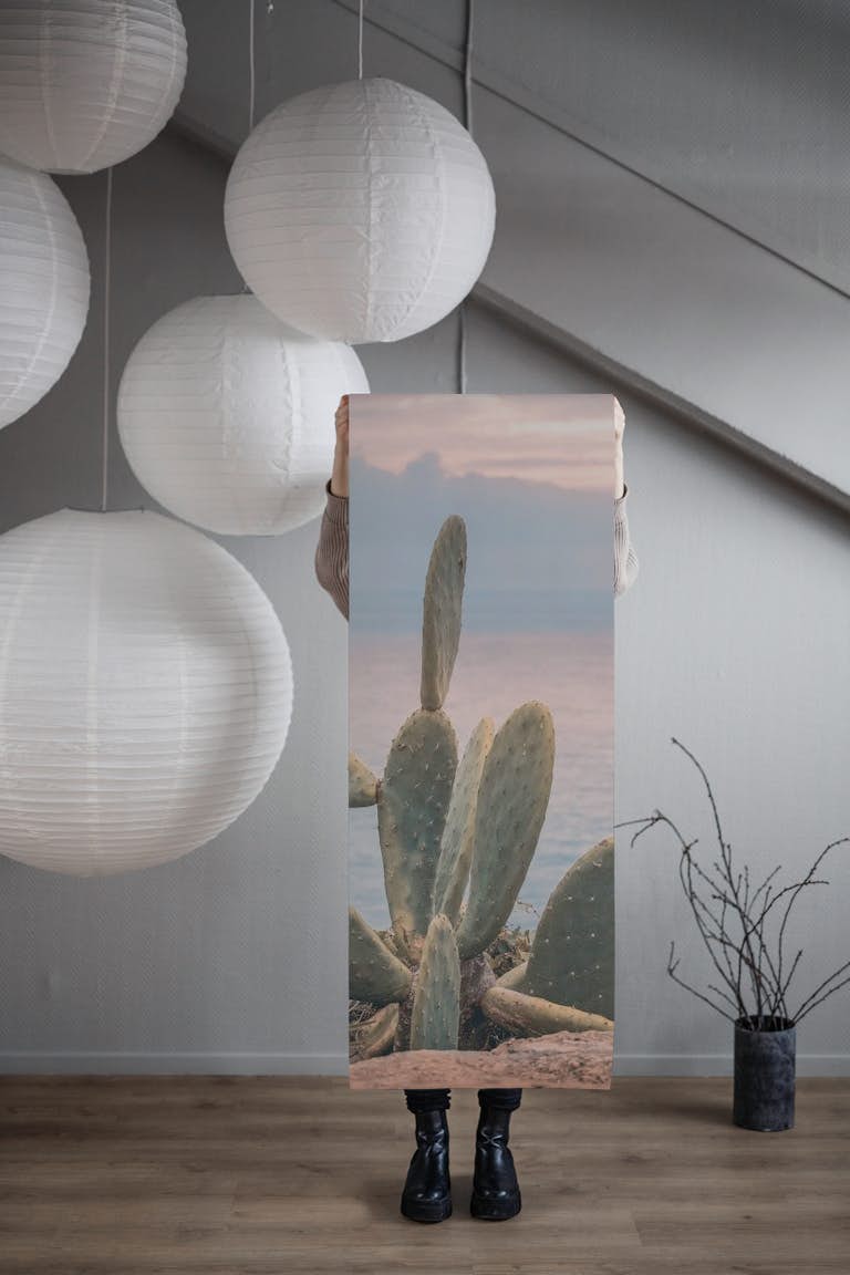 Sunset With Cactus behang roll