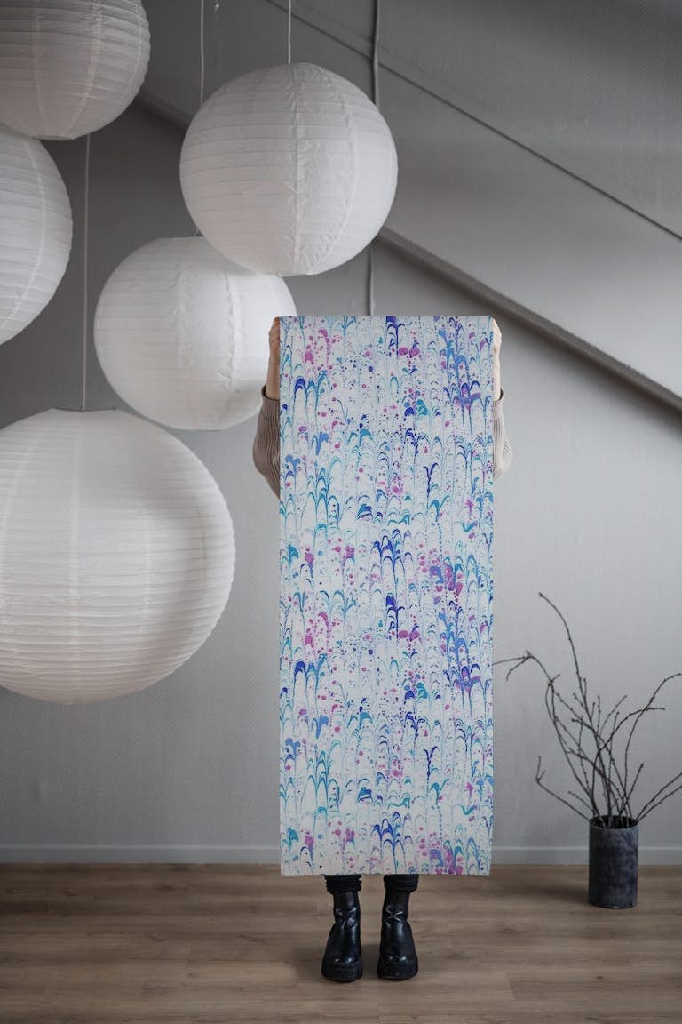 Marbled paper art wallpaper roll