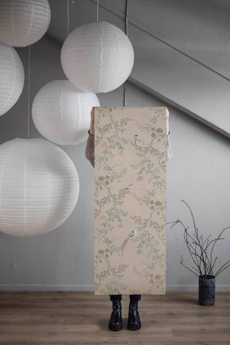 Vintage Chinoiseries Blush wallpaper roll